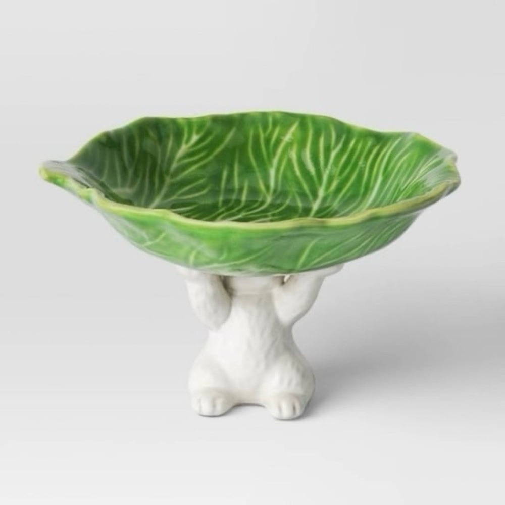 Stoneware Cabbage with Bunny Dessert Bowl - Threshold target easter 2025